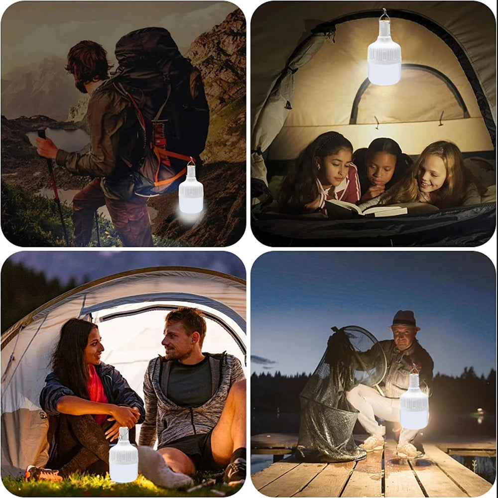 "Dimmbar LED Pendellampa – USB-laddad för Trädgård, Fest & Camping