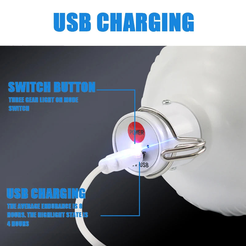 "Dimmbar LED Pendellampa – USB-laddad för Trädgård, Fest & Camping