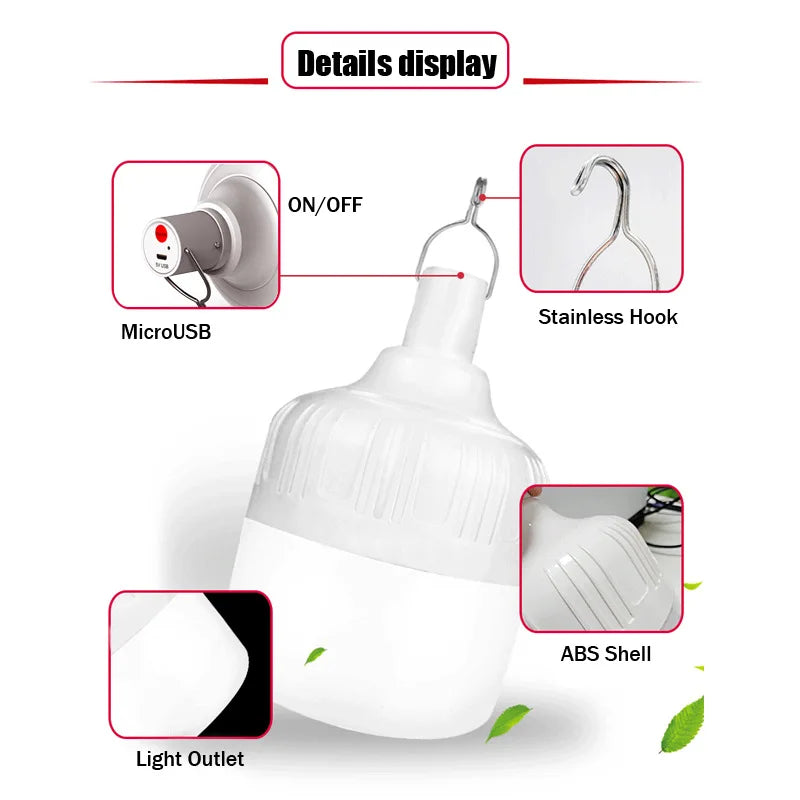 "Dimmbar LED Pendellampa – USB-laddad för Trädgård, Fest & Camping